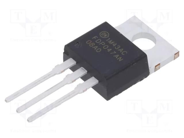 Transistor: N-MOSFET; unipolar; 75V; 80A; 310W; TO220-3 ONSEMI FDP047AN08A0