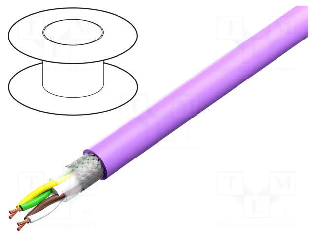 Wire; 2x2x0.22mm2; CAN bus; stranded; Cu; Insulation: PVC; violet HELUKABEL CANBUS-2X2X0.22-IN