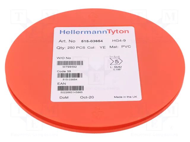 Markers; Marking: 5; 4÷9mm; PVC; yellow; -65÷105°C; leaded; HGDC4-9 HELLERMANNTYTON HGDC4-95-PVC-YE