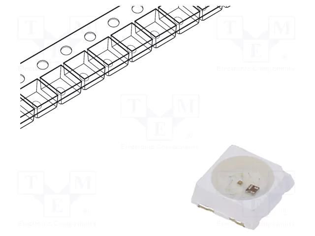 Programmable LED; RGB; SMD; 3535,PLCC4; 3.7÷5.5VDC; 3.5x3.7x1.1mm OPSCO Optoelectronics SK6812MINI