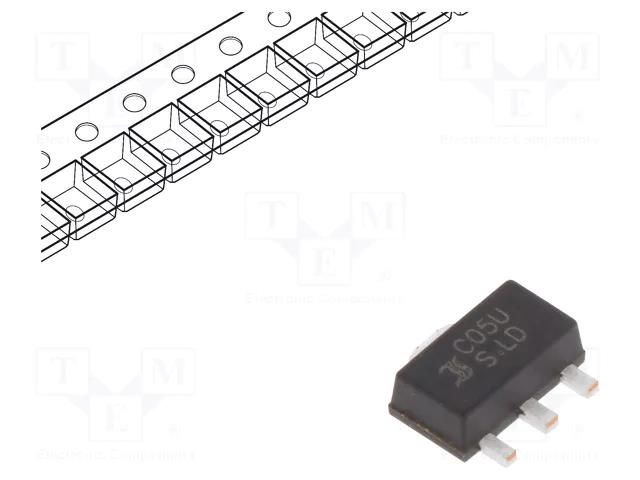 IC: voltage regulator; linear,fixed; 5V; 0.5A; SOT89; SMD; 0÷125°C DIOTEC SEMICONDUCTOR DI78M05UAB-DIO