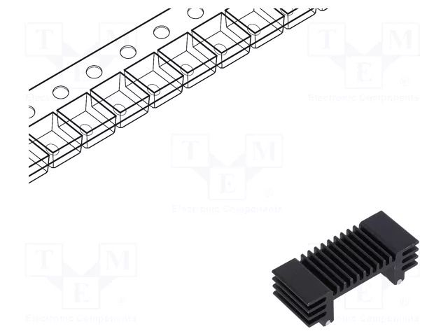 Heatsink: extruded; TO268; black; L: 12.7mm; W: 30.9mm; H: 10.2mm OHMITE DA-T268-101E-TR