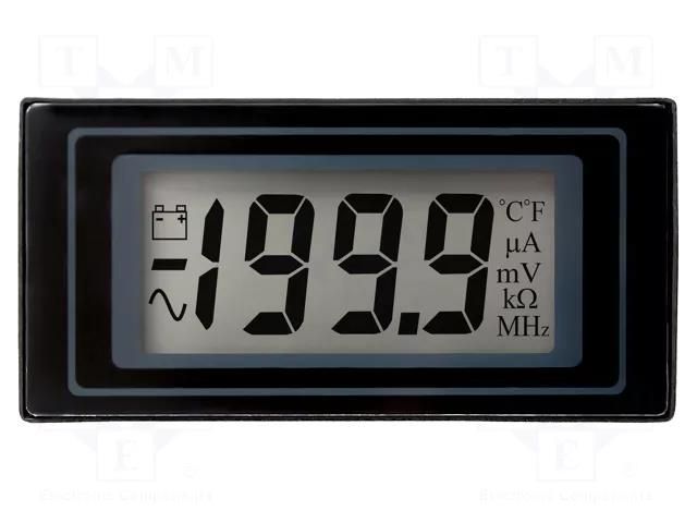 Voltmeter; digital,mounting; 0÷200mV; on panel; snap fastener LASCAR DPM400