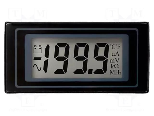 Voltmeter; digital,mounting; 0÷200mV; on panel; snap fastener LASCAR DPM500