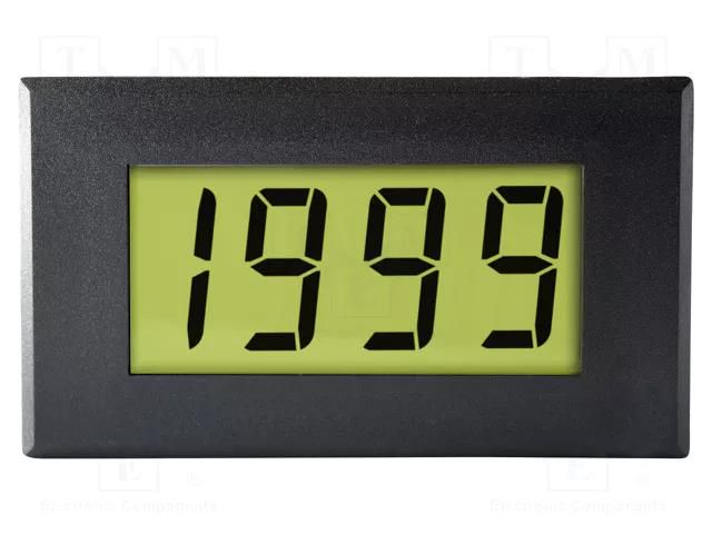 Ammeter; digital,mounting; on panel; LCD; 3,5 digit; Char: 19mm LASCAR DPM942-BL