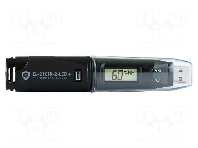 Data logger; temperature,humidity; IP67; Display: LCD; ±0.5°C LASCAR EL-21CFR-2-LCD+