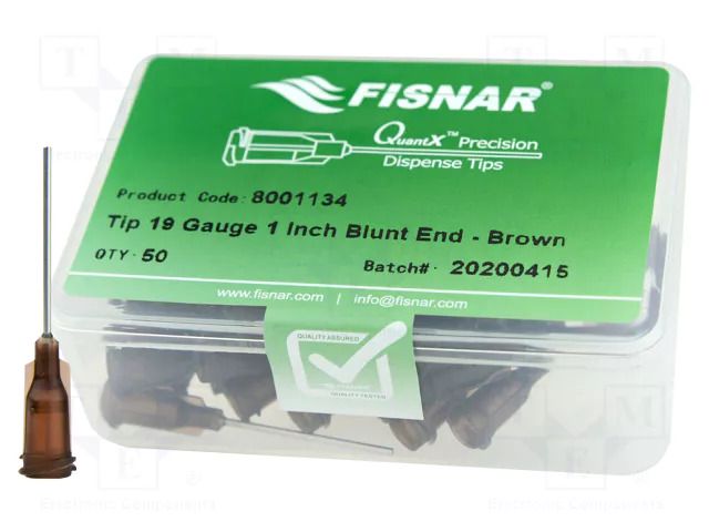 Needle: steel; 1"; Size: 19; straight; 0.7mm; Mounting: Luer Lock FISNAR FIS-19-1-ES