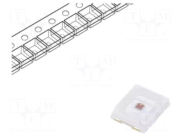 LED; red; SMD; 2835; 8lm; 2.3÷3VDC; 2.8x3.5x0.7mm; 120°; 150mA; 150mW OPTOSUPPLY OSR72835C1H-150MA