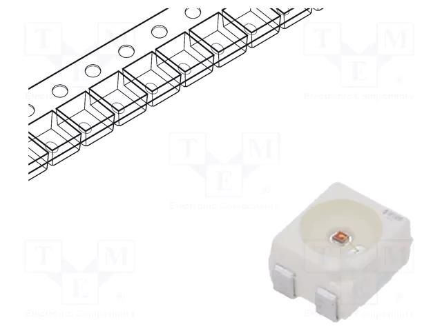 LED; SMD; PLCC4; yellow; 1400÷2800mcd; 3.4x3x2.1mm; 120°; 50mA ams OSRAM LY-E67F-ABBB-46-1