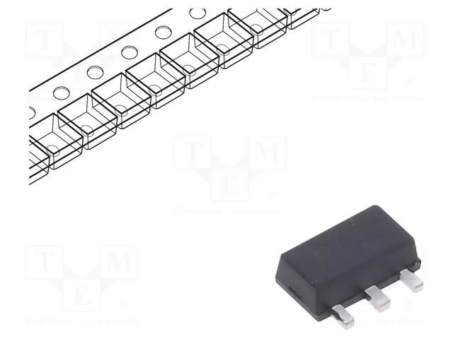 IC: voltage regulator; linear,fixed; 9V; 0.1A; SOT89; SMD; 0÷125°C DIOTEC SEMICONDUCTOR DI78L09UAB-DIO