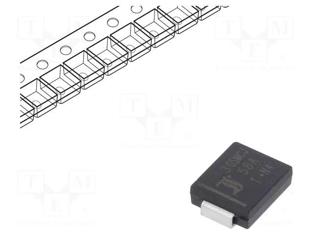Diode: TVS; 3kW; 64.4÷71.5V; 32A; unidirectional; ±5%; SMC; 3.0SMCJ DIOTEC SEMICONDUCTOR 3.0SMCJ58A-DIO
