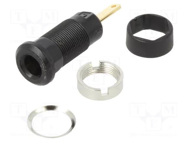 Connector: 2mm banana; socket; 10A; 600VDC; black; 29.7mm CLIFF FCR7360B