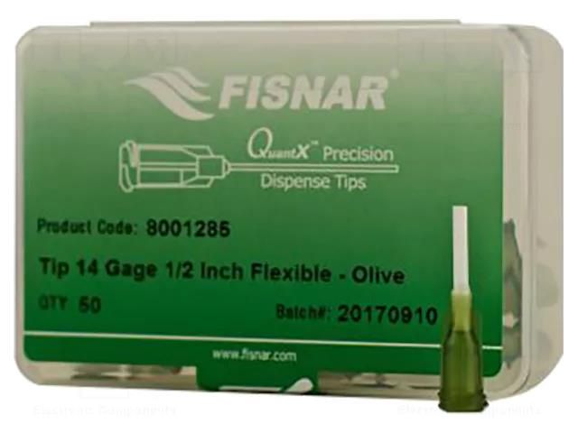 Needle: plastic flexible; 0.5"; Size: 14; straight; 1.6mm FISNAR FIS-14F-1/2