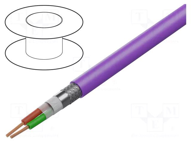 Wire; 1x2x24AWG; PROFIBUS SK; stranded; Cu; Insulation: PVC; violet HELUKABEL PROFIBUS-SK-TB