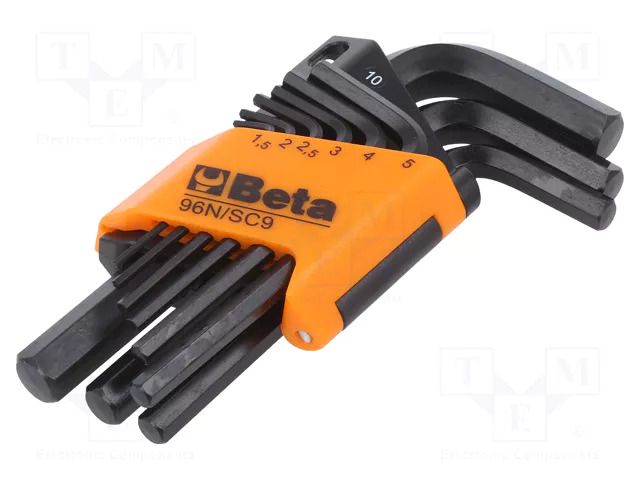 Wrench-set; hex key; short; 9pcs. BETA 96N/SC9