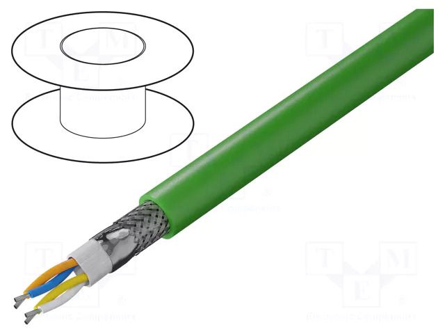 Wire; HELUKAT® PROFInet C; 2x2x22AWG; PROFINET; 5e; stranded; Cu HELUKABEL PROFINET-C-PVC