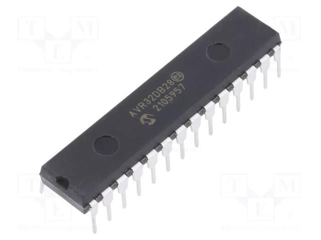 IC: AVR microcontroller; PDIP28; Ext.inter: 22; Cmp: 3; AVR32 MICROCHIP TECHNOLOGY AVR32DB28-I/SP