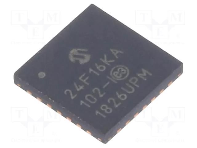 IC: PIC microcontroller; 16kB; 32MHz; I2C,IrDA,PWM,SPI,UART; SMD MICROCHIP TECHNOLOGY 24F16KA102-I/ML