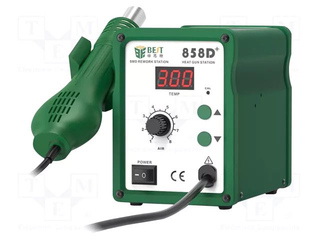 Station: hot air; digital,with push-buttons; 650W; 100÷480°C BEST BST-858D+