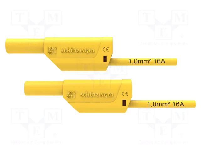 Test lead; 16A; banana plug 4mm,both sides; Urated: 1kV; Len: 0.5m SCHÜTZINGER VSFK8501150-GE