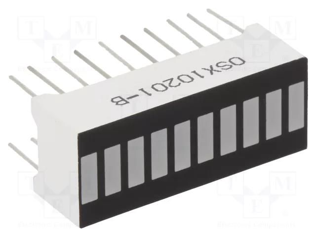 Display: LED; bargraph; blue; 50mcd; 25.5x10.2x7.9mm; 3.3÷3.6V OPTOSUPPLY OSX10201-B