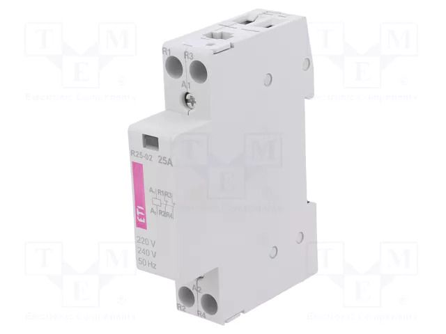 Contactor: 2-pole installation; 25A; 230VAC; NC x2; R ETI POLAM 002463506