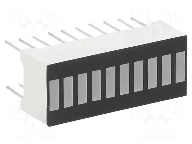 Display: LED; bargraph; green; 262mcd; 25.5x10.2x7.9mm; 3.1÷3.6V OPTOSUPPLY OSX10201-G