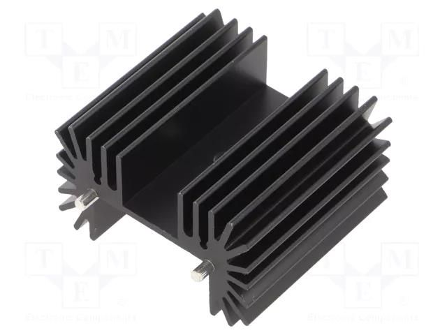 Heatsink: extruded; TO218,TO220,TO247; black; L: 25mm; W: 42mm; R OHMITE RA-T2X-38E