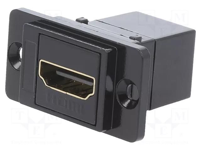 Coupler; HDMI socket,both sides; DUALSLIM; gold-plated; 29mm CLIFF CP30700GMB