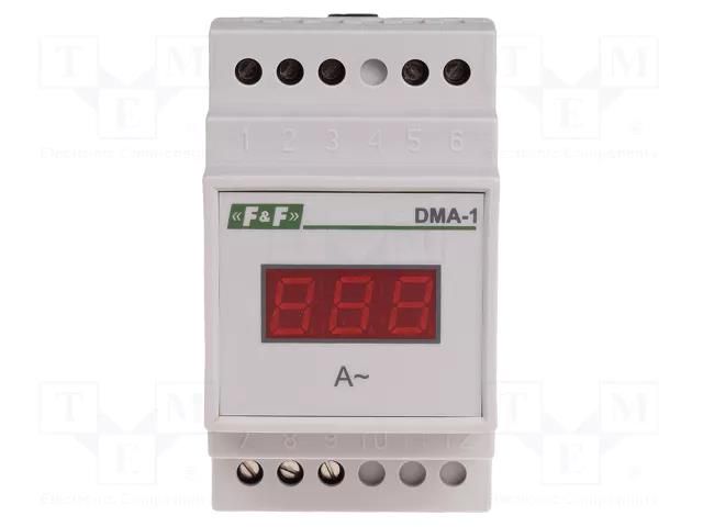 Ammeter; digital,mounting; 0÷250A; True RMS; LED; 3 digit; 45÷55Hz F&F DMA-1RMS-250-5A