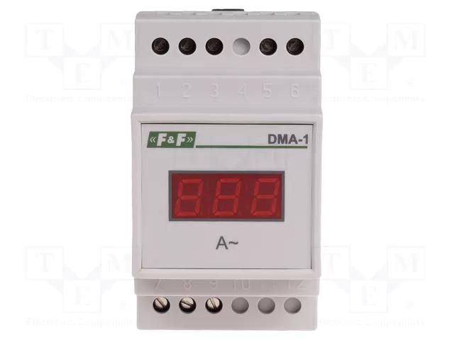 Ammeter; digital,mounting; 0÷600A; True RMS; LED; 3 digit; 45÷55Hz F&F DMA-1RMS-600-5A