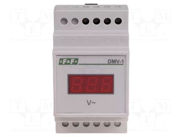 Voltmeter; digital,mounting; 100÷300V; for DIN rail mounting F&F DMV-1RMS