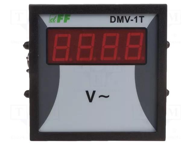 Voltmeter; digital,mounting; 12÷600V; on panel; LED; 4-digit; IP20 F&F DMV-1T