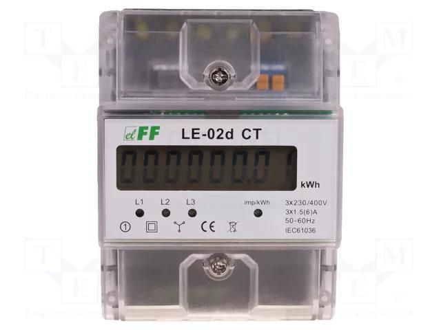 Counter; digital,mounting; for DIN rail mounting; LCD; Inom: 1.5A F&F LE-02D-CT
