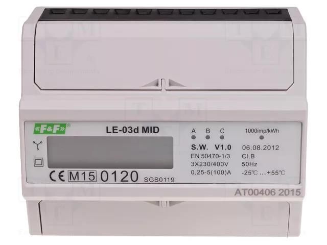 Counter; digital,mounting; for DIN rail mounting; LCD; Inom: 10A F&F LE-03D