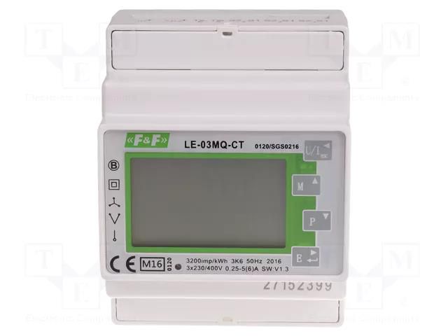 Counter; digital,mounting; for DIN rail mounting; LCD; Inom: 5A F&F LE-03MQ-CT
