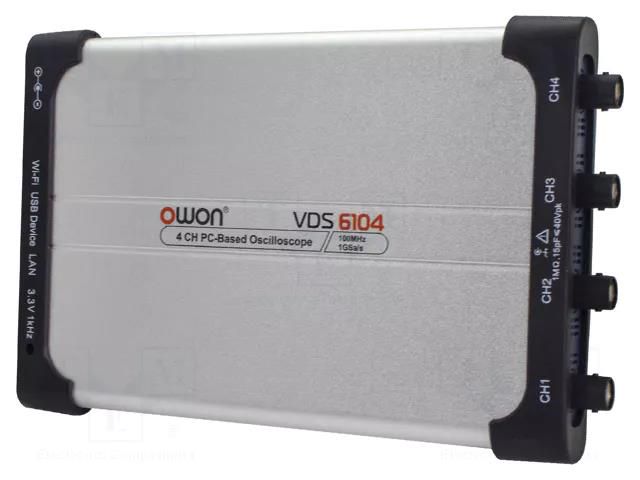 PC connected oscilloscope; 70MHz; Ch: 4; 10Mpts; 1Gsps; 40V; ≤5ns OWON VDS6074A