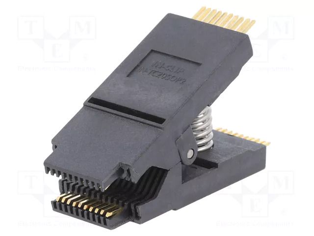 Test clip; black; gold-plated; SO20,SOIC20,SOJ20; 10mm; max.150°C AXIOMET SV-SOIC20-10