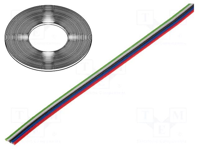 Wire: ribbon; TLWY; 5x0.22mm2; stranded; Cu; unshielded; PVC; 150V TECHNOKABEL 5.2.129