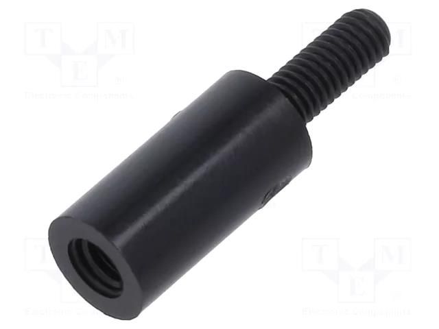 Screwed spacer sleeve; cylindrical; polyamide; M3; M3; 12mm; black DREMEC TFM-M3X12/DR285RD