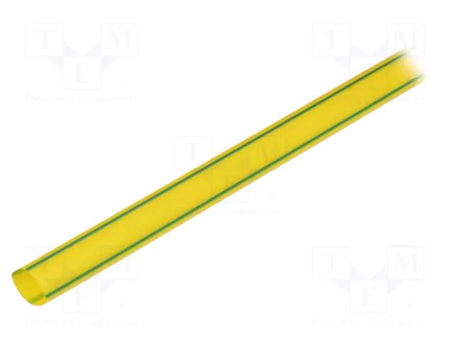 Heat shrink sleeve; glueless; 4: 1; 8mm; L: 1m; yellow-green RADPOL RCH1-8/2X1YG