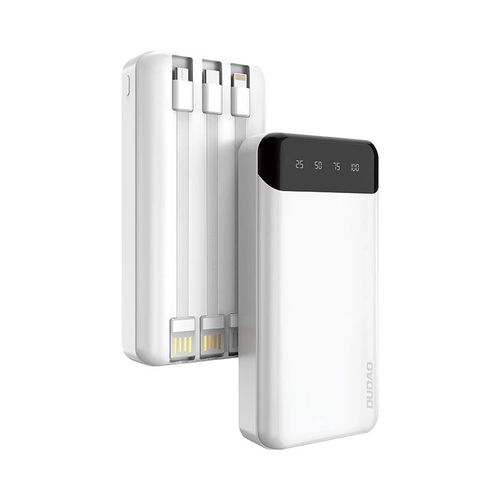 Dudao capacious powerbank with 3 built-in cables 20000mAh USB Type C + micro USB + Lightning white (Dudao K6Pro +), Dudao 6973687243432 6973687243432