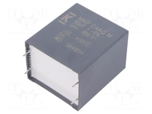 Capacitor: polypropylene; DC-Link; 80uF; THT; ESR: 2.4mΩ; C4AQ; ±5% KEMET C4AQOEW5800M3BJ
