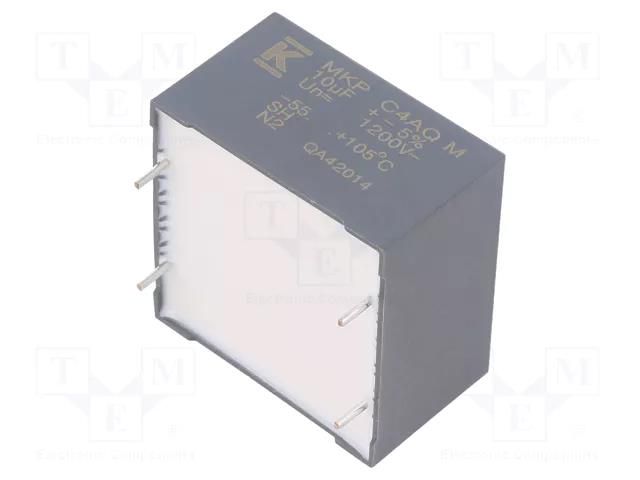 Capacitor: polypropylene; DC-Link; 10uF; THT; ESR: 6.1mΩ; C4AQ; ±5% KEMET C4AQPLW5100M38J