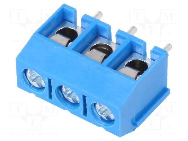 PCB terminal block; angled 90°; 5mm; ways: 3; on PCBs; 1.5mm2; 16A XINYA XY301V-3P+