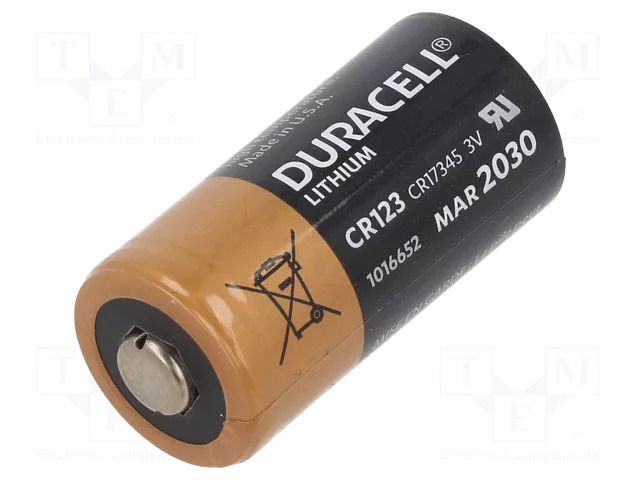 Battery: lithium; CR123A,R123; 3V; non-rechargeable; Ø17x34mm DURACELL BAT-CR123/DR-BULK