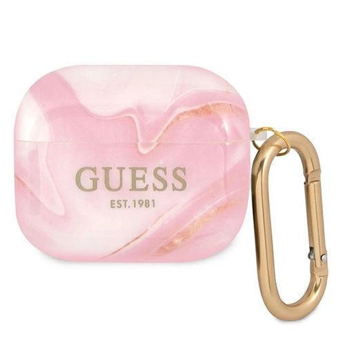 Guess GUA3UNMP AirPods 3 cover pink/pink Marble Collection, Guess 3666339010195 3666339010195
