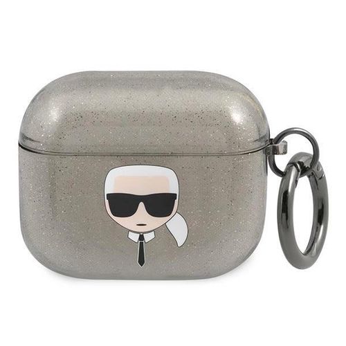 Karl Lagerfeld KLA3UKHGK AirPods 3 cover czarny/black Glitter Karl`s Head, Karl Lagerfeld 3666339030278 3666339030278