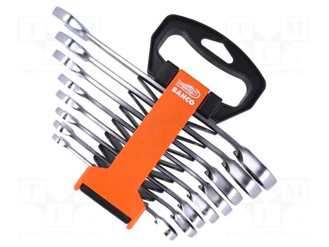Wrenches set; inch,combination spanner,with ratchet; 8pcs. BAHCO SA.1RZ/SH8