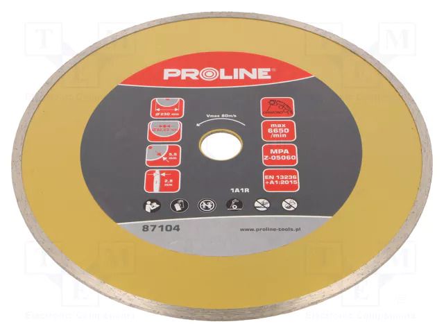 Cutting diamond wheel; Ø: 230mm; Disc thick: 2.8mm; 22.23mm PROLINE PRE-87104